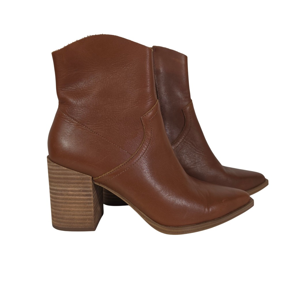 Steve Madden Cate Leather Ankle Boots Women's Size 9M Cognac 
Brown Western